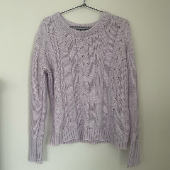 Banana Republic Factory Store Sweaters - Banana Republic Factory women's crew neck cable knit pullover lilac sweater sz M